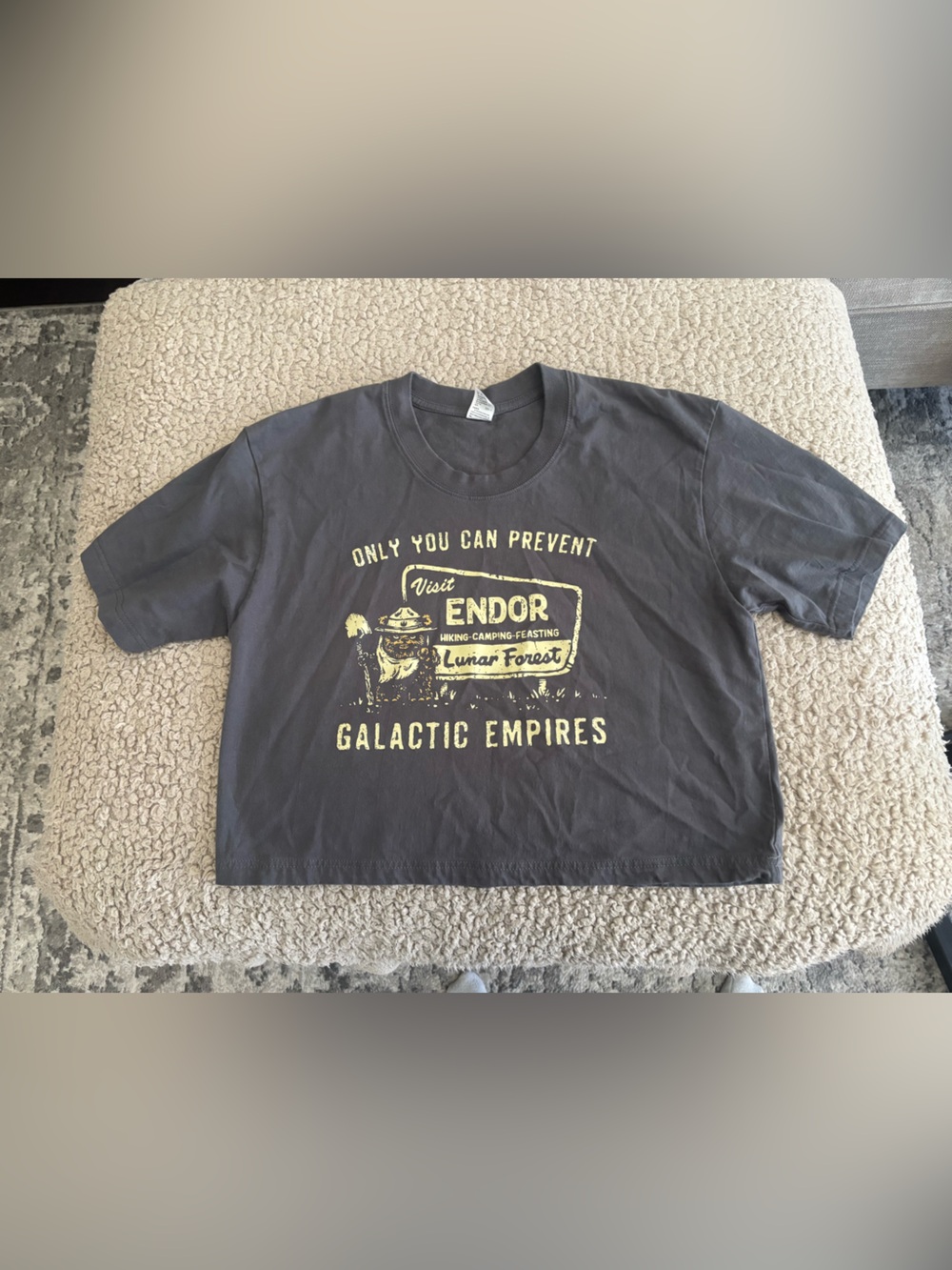 Women’s Star Wars Gray Graphic Tee with Yellow Print- never worn!